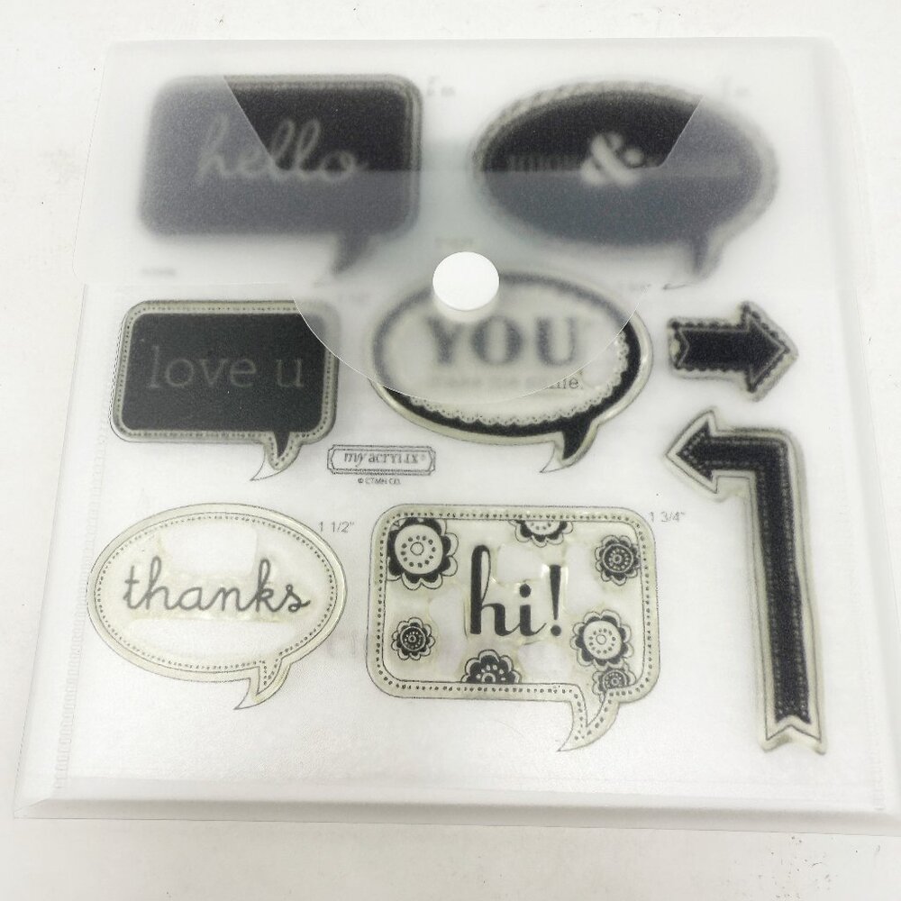 Close To My Heart My Acrylix Clear Stamps Cricut Collection Word Balloons D1531